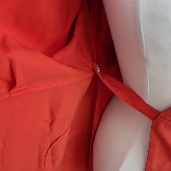 Women's Soft Surroundings Orange Petite Medium Wrap Dress Cinch Fall Bohemian - Picture 4 of 10